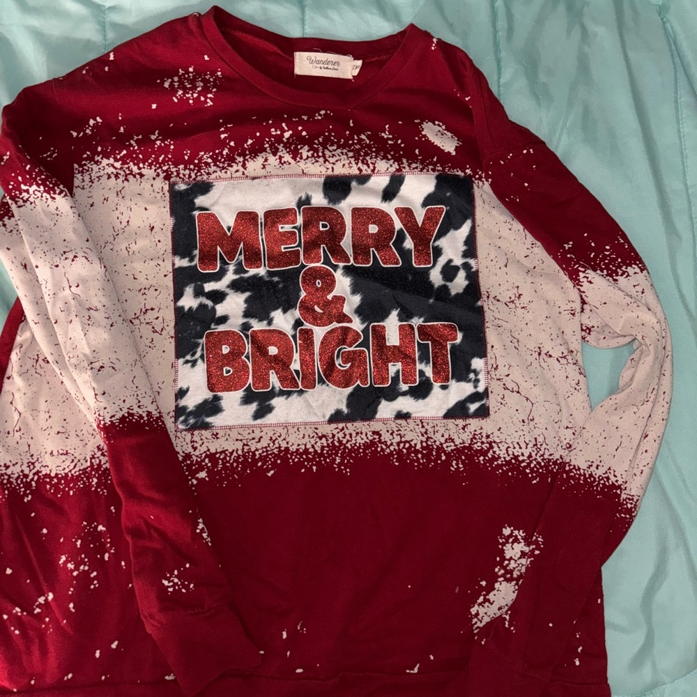 Red and White Merry & Bright Sweatshirt